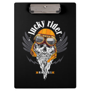 Skull Motorcycle Gift For Motorbike Lovers Clipboard