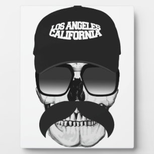 Skull moustache California Plaque