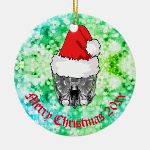 Skull MRI Santa hat "Christmas 20xx"   Ceramic Orn Ornament