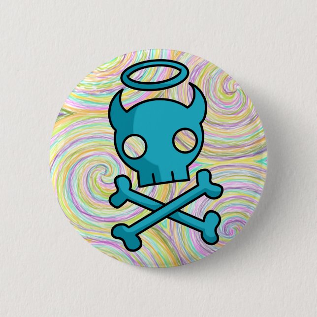 Skull Muffin Factory Swirled Button (Front)