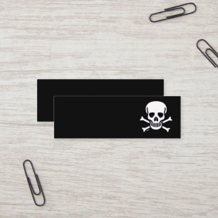 Skull n Bones all black mini business card