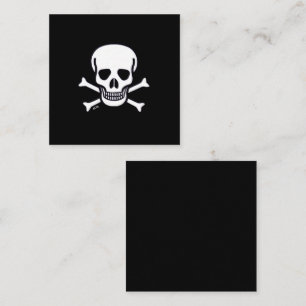 Skull n Bones all black square business card