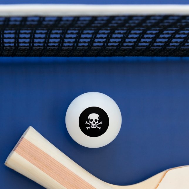 Skull n Bones Black 3 star ping pong ball (Table)
