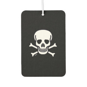 Skull n Bones black car air freshener
