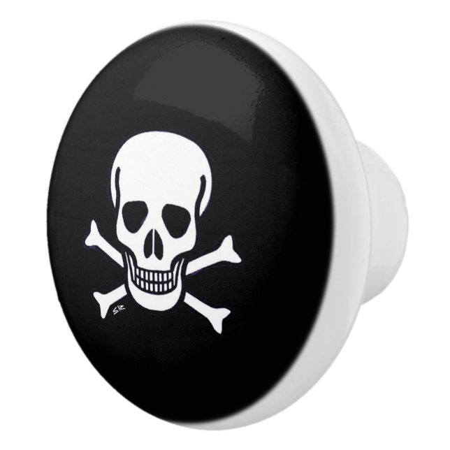 Skull n Bones Black ceramic knob (Right)