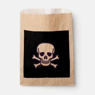 Skull n Bones black kraft favour bags