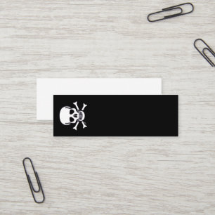 Skull n Bones black mini business card vertical