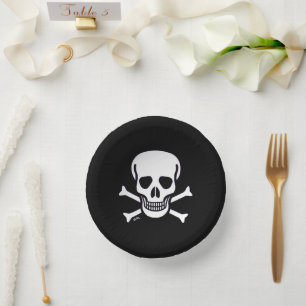 Skull n Bones black paper bowls Plate