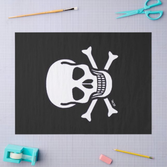 Skull n Bones black tissue paper (Craft)