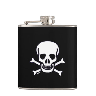 Skull n Bones Black wrapped flask