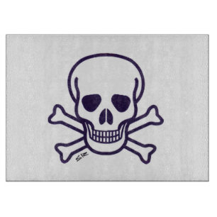 Skull n Bones glass cutting board