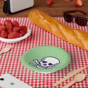Skull n Bones green paper bowls Paper Plate