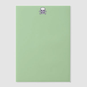 Skull n Bones green vellum papers Invitations