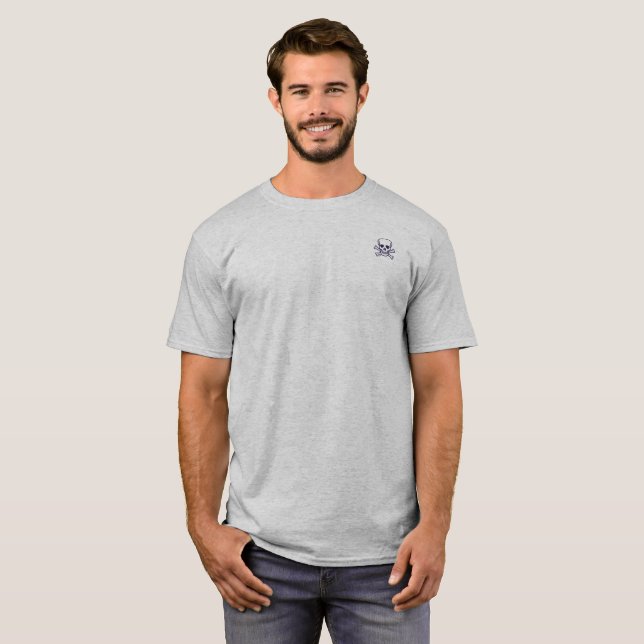 Skull n Bones grey men T-shirt (Front Full)