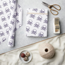 Skull n Bones matte wrapping paper