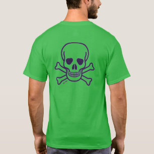 Skull n Bones men green clear T-shirt back