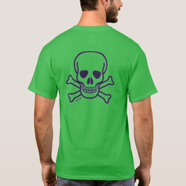 Skull n Bones men green clear T-shirt back (Back)