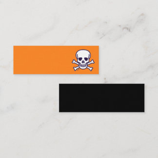 Skull n Bones orange and black mini business card