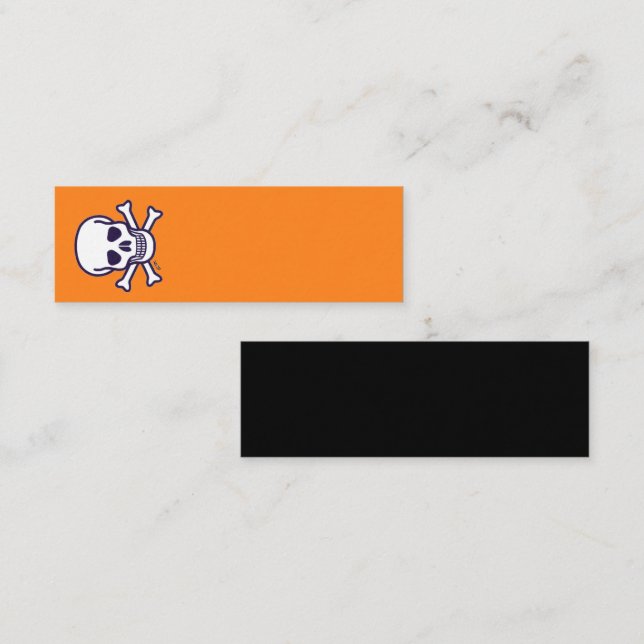 Skull n Bones orange black mini business card vert (Front/Back)
