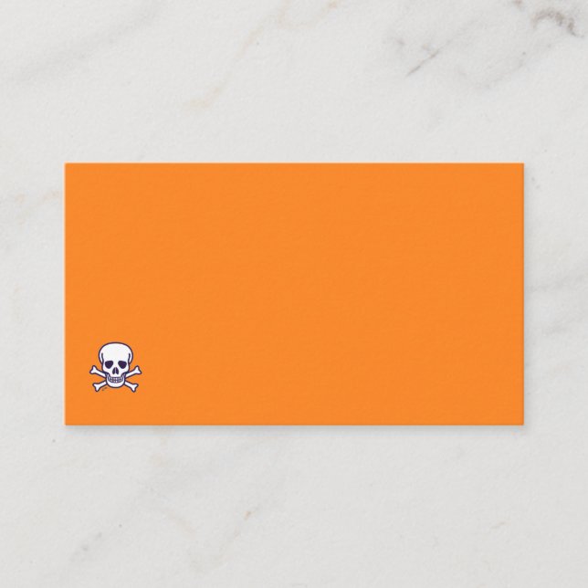 Skull n Bones orange standard business card corner (Front)