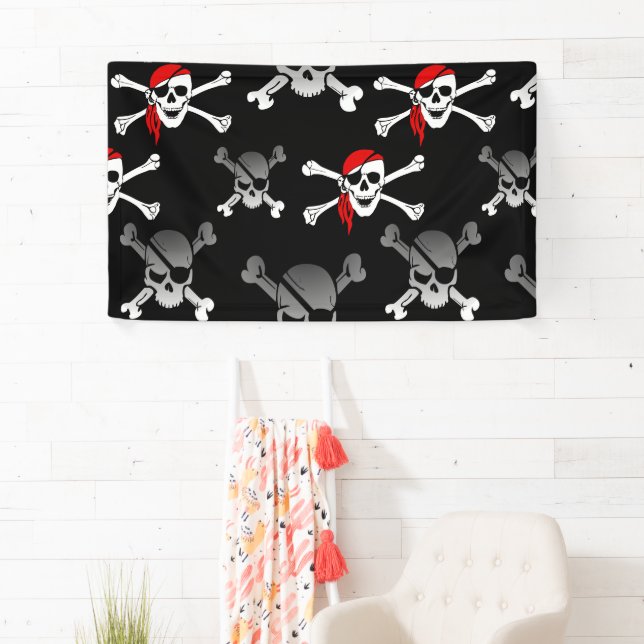 Skull n bones Party Pirate Banner (Insitu)