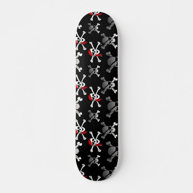 Skull n Bones Party Pirate  Skateboard (Front)