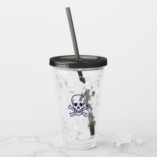 Skull n Bones smoke acrylic tumbler (Front Ice)