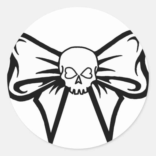 Skull-N-Bow Sticker (Front)