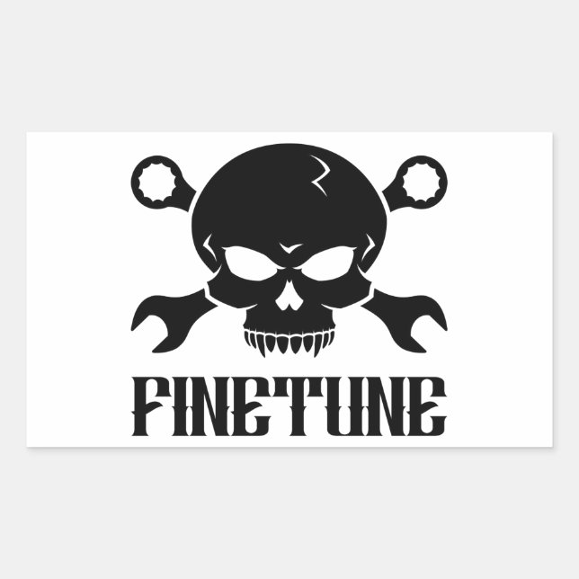 Skull 'n' Tools 2 - Finetune (black) Rectangular Sticker (Front)