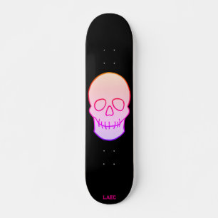 Skull - neon glow skateboard