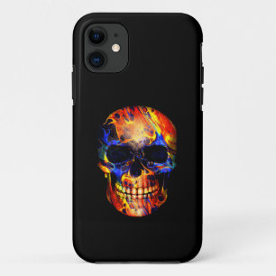 SKULL NEON PAINT ABSTRACT iPhone 11 CASE