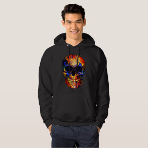 SKULL  NEON PAINT ABSTRACT HOODIE