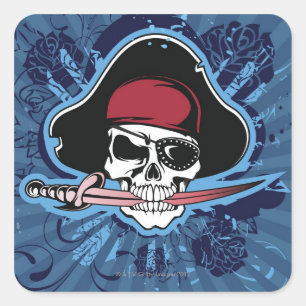 Skull of a Pirate Square Sticker