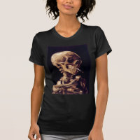 Skull of a Skeleton with Burning Cigarette