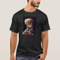 Skull of a Skeleton with Burning Cigarette