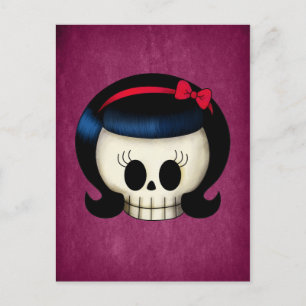 Skull of Rockabilly Girl Postcard