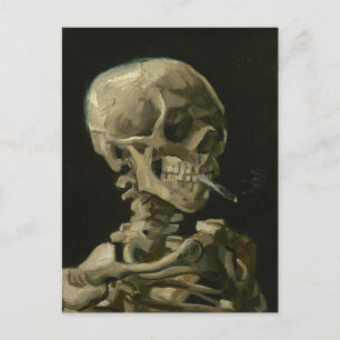 Skull of Skeleton with Burning Cigarette, Van Gogh Postcard