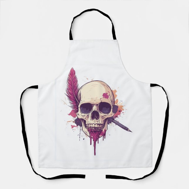 Skull of the Grim Poet Apron (Front)