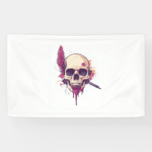 Skull of the Grim Poet Banner