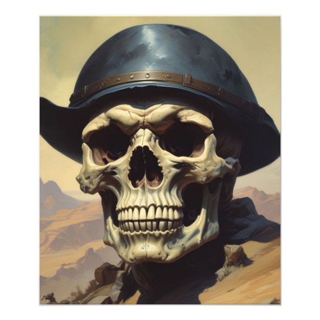 Skull Oil Painting Style Painting Illustration Photo Print (Front)