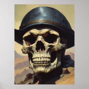 Skull Oil Painting Style Painting Illustration Poster