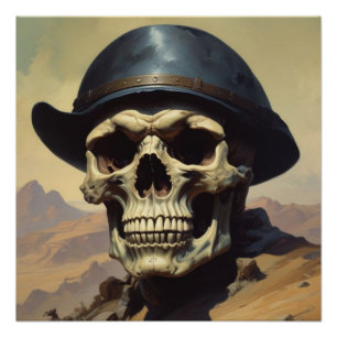 Skull Oil Painting Style Painting Illustration Poster