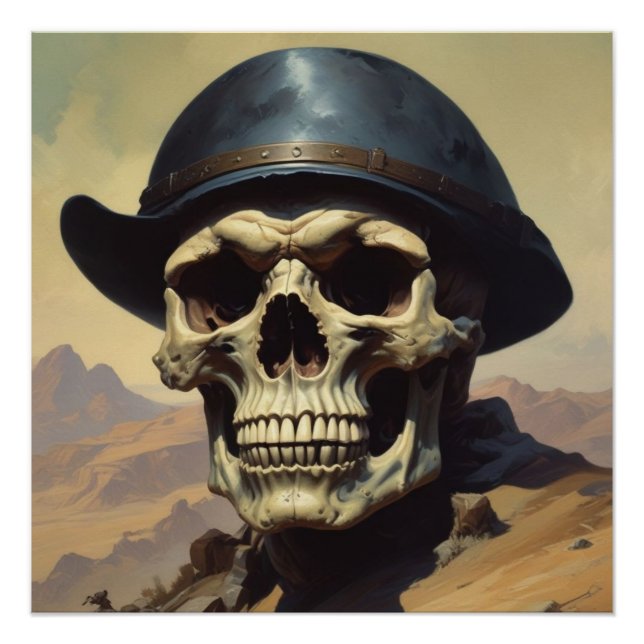 Skull Oil Painting Style Painting Illustration Poster (Front)