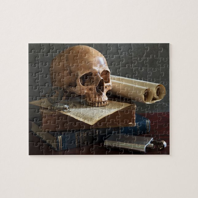 Skull on Books puzzle (Horizontal)