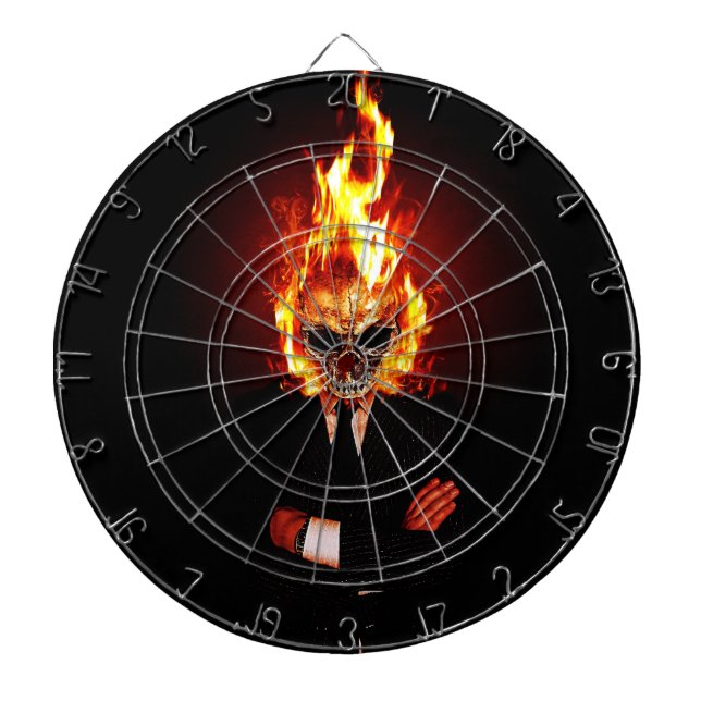 Skull on fire dartboard (Front)
