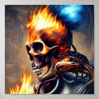 Skull on Fire  Poster