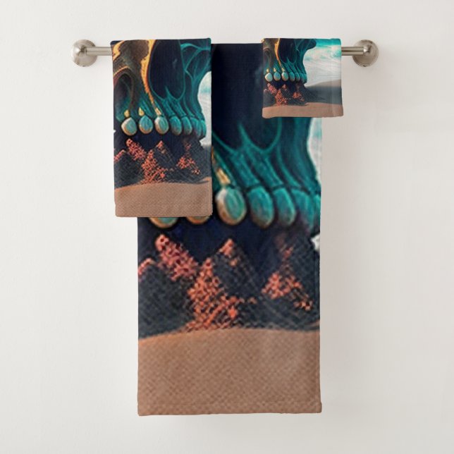 Skull on the beach bath towel set (Insitu)