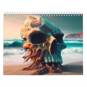 Skull on the beach calendar
