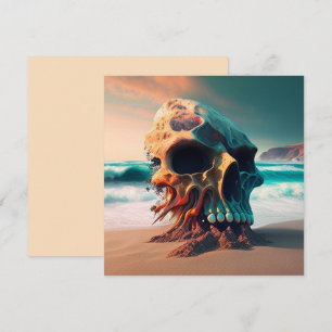 Skull on the beach card