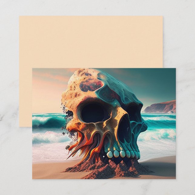 Skull on the beach card (Front/Back)